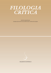 Cover of the journal Filologia e critica - 0391-2493